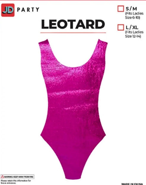 PINK METALLIC 80S LEOTARD SMALL/MEDIUM